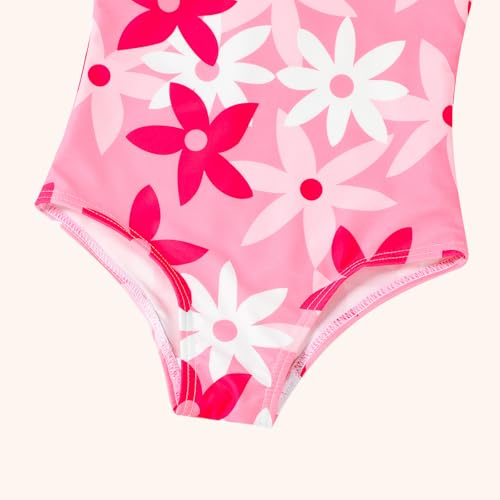 Image of DREAM BUS Toddler Girls One Piece Criss-Cross Straps Swimsuits with Tiered Ruffle Skirt Girls Bathing Suit Summer Swimwear