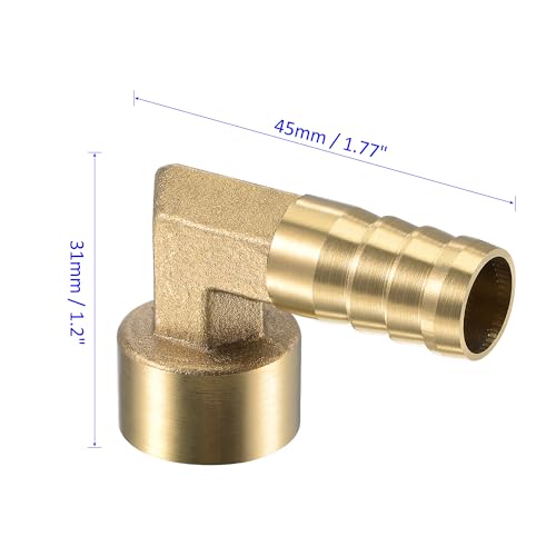 M METERXITY Brass Hose Barb Fittings - 90 Degree Elbow Brass 14mm Barb Connector Apply to Water Fuel (G3/8 Female Pipe) - Image 4