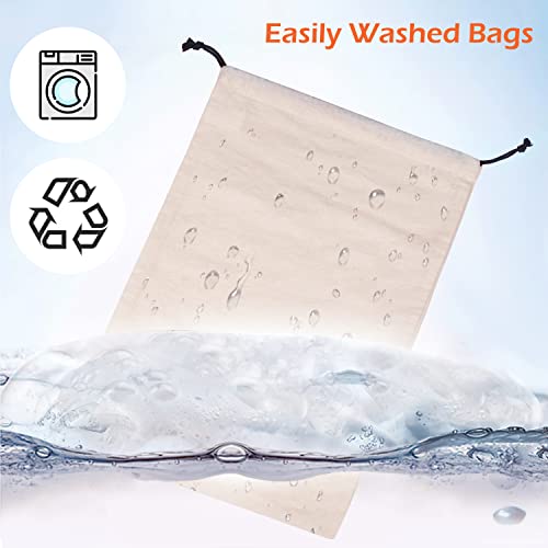 Misslo Cotton Breathable Dust-Proof Drawstring Storage Pouch Bag (Pack 3 L) #TOP3