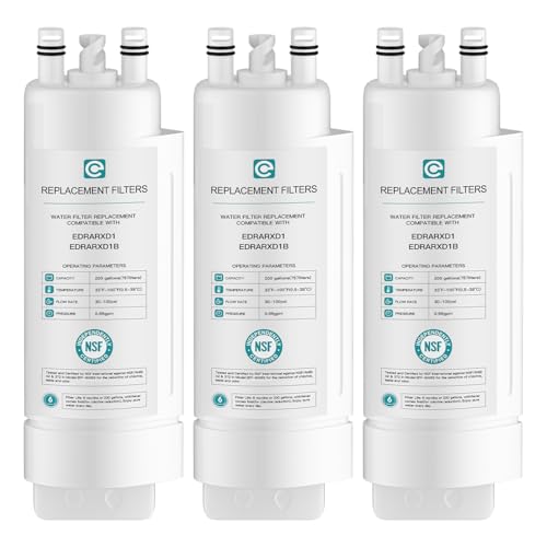 Image of EDRARXD1 Water Filter Replacement Compatible with Whirlpool EDRARXD1, Filter A, EDRARXD1B, WRFF3536SZ, WRMF3636RZ, WRFF3436RZ, WRMF3636RV, WRMF3636RW, WRMF3636RB, 3 Pack