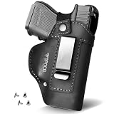 IWB Leather Gun Holster for Concealed Carry, Right Handed Use