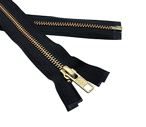 Ykk 25" Medium Weight Jacket Zipper Ykk #5 Brass ~ Separating ~ 580 Black (1 Zipper/Pack) #TOP1