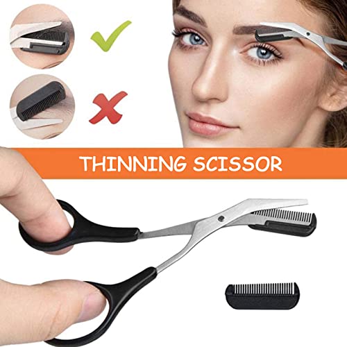 8PCS/SET Professional Eyebrow Shaping Grooming Kit - Beauty Tools Set with Leather Bag Eyebrow Grooming Kit for Women & Men, Eyebrow Trimming Kit With Razor Eyebrow Scissors and Brush with Comb - Image 7