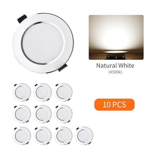 Luces LED empotradas de panel redondo 15W y 110V para iluminación de techo, pack de 10 piezas 3