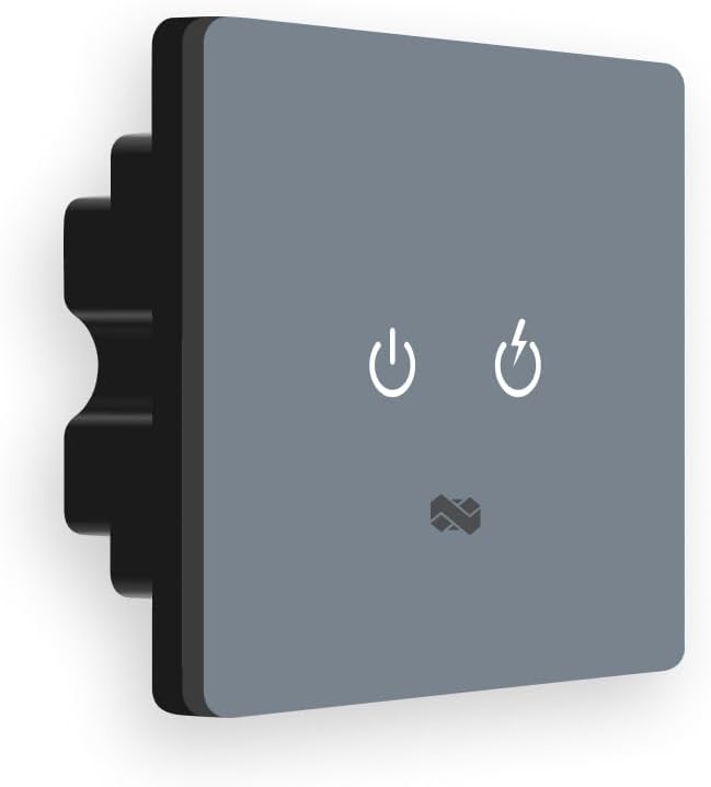 IOTICS Smart Wifi Switch Board: 1 x 6amp switch & 1 x High Load (AC/Geyser) switch Module, Remote, App Control. Voice Control with Alexa & Assistant. Smart Touch Switch For Home Automation (Grey)