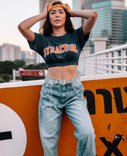 DAJOOEE Western Cowgirl Belts for Women Metal Chain Belt for Cowgirl Dresses Country Concert Outfit3