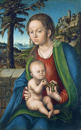 Tableaux Graffiti Art de Cranach | Poster La Vierge et l'Enfant 60x90cm