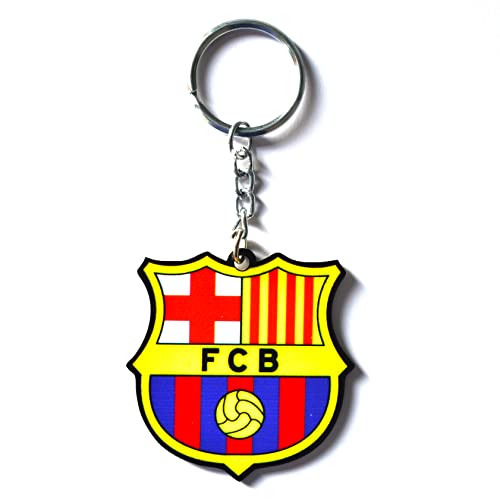 Amaira Gifts FC Barcelona Big Size Keychain with 3D Embossed Glossy Print | FC Barcelona Double Acrylic Keychain