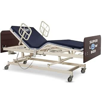 Super Low Adjustable Hospital Bed with 42" Foam Mattress, 14"-30" Height, 80"-88" Length, 42" Width, Full Electric with 8-Function Hand Pendant