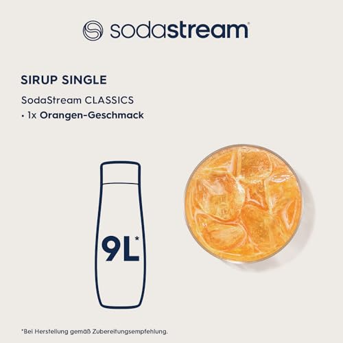 SodaStream Sirup Orange, 1x Flasche ergibt 9 Liter Fertiggetränk, Sekundenschnell zubereitet und immer frisch, 440 ml