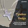 HALUKAKAH Men's Moissanite Cross Pendant Necklace,Premium 2.0ct Total Lab-Grown Diamonds,Platinum White Gold Plated 925 Sterling Silver,45cm Box Chain,Religious Jewelry for Husband,Father,Boyfriend #2