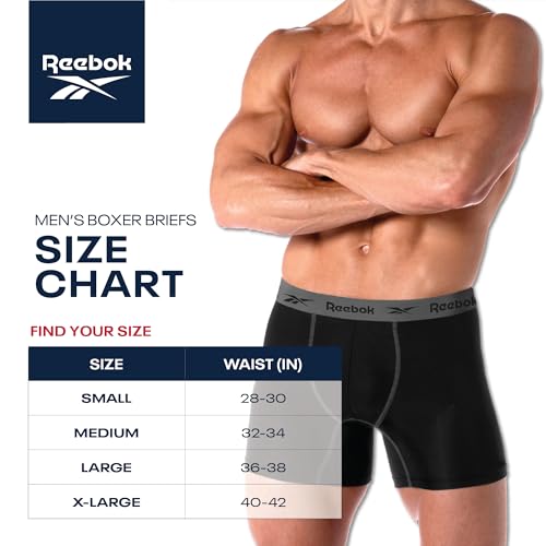 Reebok Mens Boxer Briefs 6 Pack Soft Stretch Boxers with Contour Pouch, 6" by Reebok - Image 7