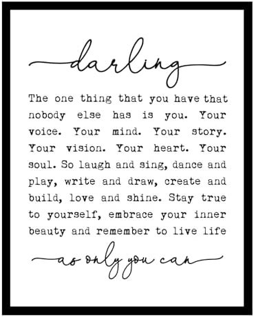 ZEARPT Darling Nursery Wall Art Print – Inspirational Girl Room D...