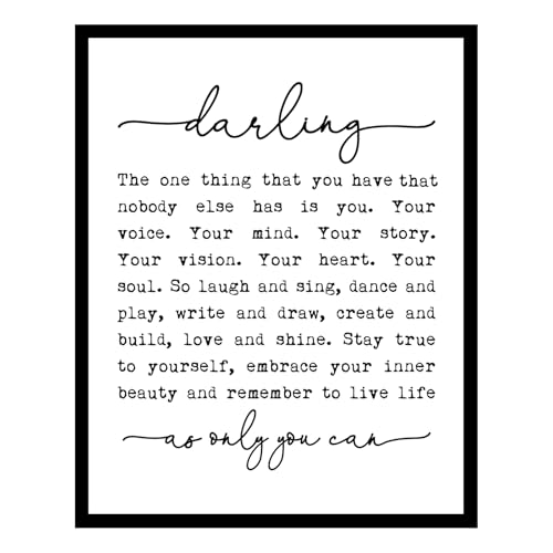ZEARPT Darling Nursery Wall Art Print – Inspirational Girl Room D...