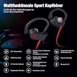 NUASI Bluetooth Kopfhörer, Kabellose Bluetooth 5.3 Sport-Kopfhörer mit IPX7 Wasserschutz für Joggen und Training