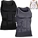 shaperluv 2PC Shaperluv Tank Tops for Men,Men's Shaper Luv Undershirt,Male Compression Tummy Control Shapewear 2025 Gray-Black