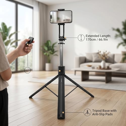 Trípode extensible de 170cm Jiawu con control remoto para móvil 5