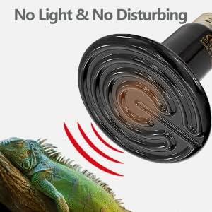 150W 2PACK Ceramic Heat Lamp Bulb, Infrared Reptile Heat Emitter Bulbs Heater Lamp for Pet Brooder Coop Chicken Lizard Bearded Dragon Turtle Snake Aquarium, No Light No Harm