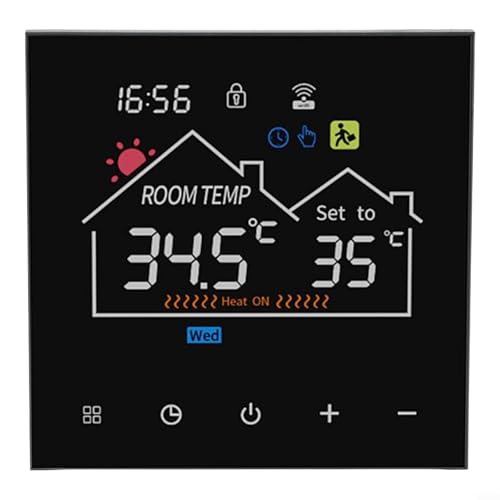 Honseadek Termostato WiFi, control de pantalla táctil programable, acceso remoto a través de la aplicación, termostato digital LCD de ahorro de energía para calefacción del hogar (calefacción