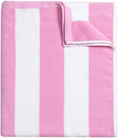 Bornbay Large Beach Towel Oversized - 40"X70" Big Cute Beach Towel, Extra Large Thick Pink Beach Towels, XL Wide Fluffy Beach Towel Oversize, Giant Stripe Cotton Pool Towel for Adults