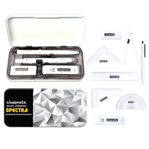Image of Geometry Box Set with Compass Divider Metal Instruments - Premium Aesthetic Design Mathematical Drawing Kit for Students Professional Drafting Tools