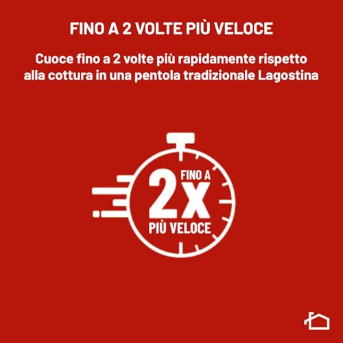 Lagostina Mia Pentola a Pressione 5 L in Acciaio Inox 18/10 Ø 22 cm, Pentola Induzione e Gas, Coperchio con Apertura Facilitata, Fondo a tre Strati, Lavabile in Lavastoviglie - Immagine 2