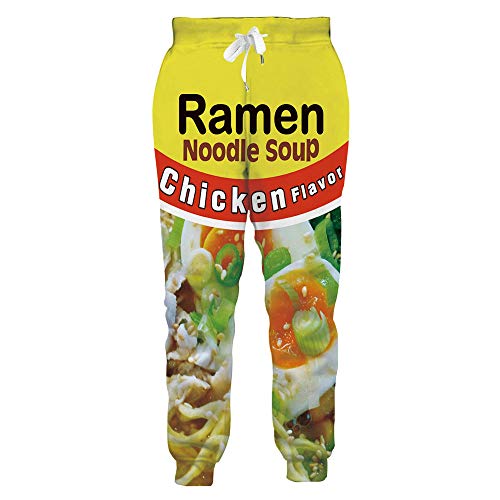 Losturban Men s 3D Ramen Food Print Jogger Pants Graphic Trouser Sweatpants M