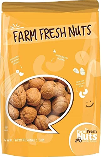 Image of In Shell Walnuts (3 Lbs.) - Large Natural California Walnuts - Great Source of Omega 3 - Fresh New Crop - Bursting with Flavor - Farm Fresh Nuts Brand