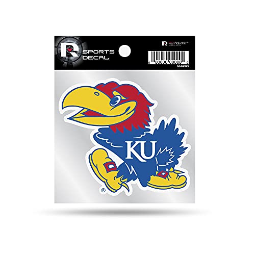 Rico Industries NCAA Kansas Jayhawks 4"x4" Small Style Decal
