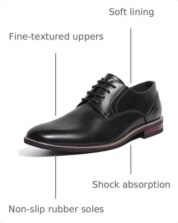 Image of Men Leather Dress Shoes Formal Classic Lace Up Latex Insole Oxford Business Wedding Derby Shoe