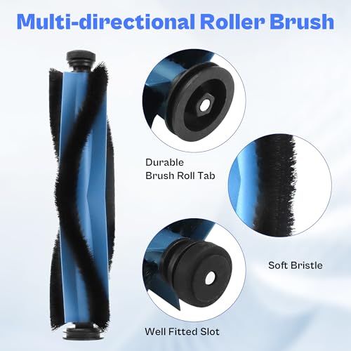 X10 Pro Omni Accessories fit for Eufy X10 Pro Omni Robot Vacuum, include 6 Dust-Bags, 4 Side Brushes, 4 Mop Pads, 2 Main Roller Brushes, 4 Filters, 1 Cleaning Brush LUXRILIX