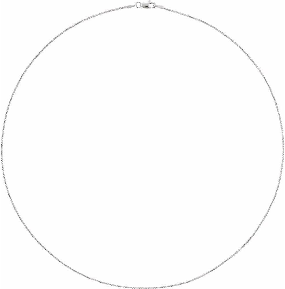 Sonia Jewels Solid 925 Sterling Silver 1mm Rounded Box Chain Necklace Secure Lobster Clasp Closure 24" - Image 2