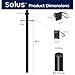 Solus 7-Foot Direct Burial Lamp Post – Outdoor Aluminum Light Pole with Decorative Cross Arm, Dusk-to-Dawn Sensor & 120V Outlet – Fits 3