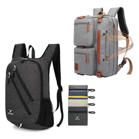 PS Le Periple 3 in 1 Computer Bag + Small Foldable Daypack 15L Hiking Backpack Cover
