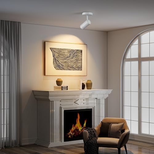 Opulux 9W LED Zoomable Ceiling Spotlight, Dimmable, Adjustable Beam Angle 10-55°, Swivel, CRI 97, Matte White Aluminum, Wired Accent Lamp for Corridor, Picture, Living Room, and Modern Interiors by Opulux - Image 2