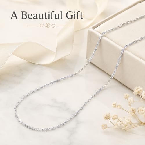 925 Sterling Silver Singapore Water Wave Chain for Women, 2 mm, 20 Inch by Hadoken - Used condition - Image 5