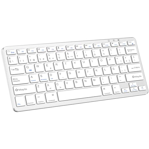 KARFUN Teclado Bluetooth para iPad, Compatible con iPad 10.9/10.2/9.7, iPad Pro 11/iPad Pro 12.9, iPad Air/iPad Mini/iPhone, Teléfono Inteligente, Computadora Portátil, Windows/Android/iOS