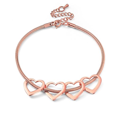 JINMA Personalized 1-8 Name Anklets for Women- Custom Charms Heart Anklet Bracelet for Women Jewelry Gifts for Mom Her — view 2