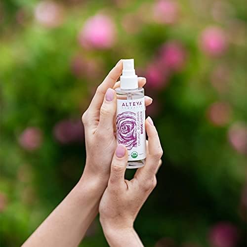 Alteya Organic Rose Water Spray 100ml - 100% USDA Certified Organic Authentic Pure Natural Rosa Damascena Flower Water Steam-Distilled and Sold Directly by the Rose Grower Alteya Organics