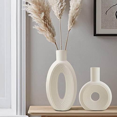 Jarrones Decorativos Blancos Modernos Marca LZV