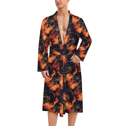 Kimono de bain homme imprimé loup rouge une idée cadeau originale