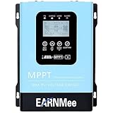 EARNMee 60A MPPT Solar Charge Controller,12V 24V 36V 48V 60V 72V 84V 96V Solar Battery Regulator PV Max 230V for Sealed Lead Acid Gel and Lithium Battery (60A)