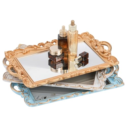 Frcctre Set of 3 Decorative Mirror Tray, Rectangle...