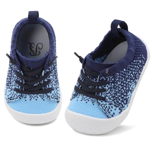 JIASUQI Infant Shoes boy Toddler Sneaker Walking Shoes Blue 6-12 Months