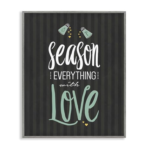 Poster Season With Love encadré noir et vert pour décoration salon chaleureux