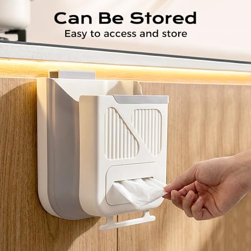 Caneca de basura plegable para cocina, 7L, compacta y colgante miniatura 5