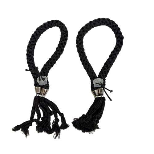 AJ Sports Gear Muay Thai Arm Bands - 100% Polyester Braided Prajiad 5mm with Adjustable Elastic Cord & Toggle Stopper - Essential Kickboxing Equipment, Muay Thai Gear - Set of 2 Black