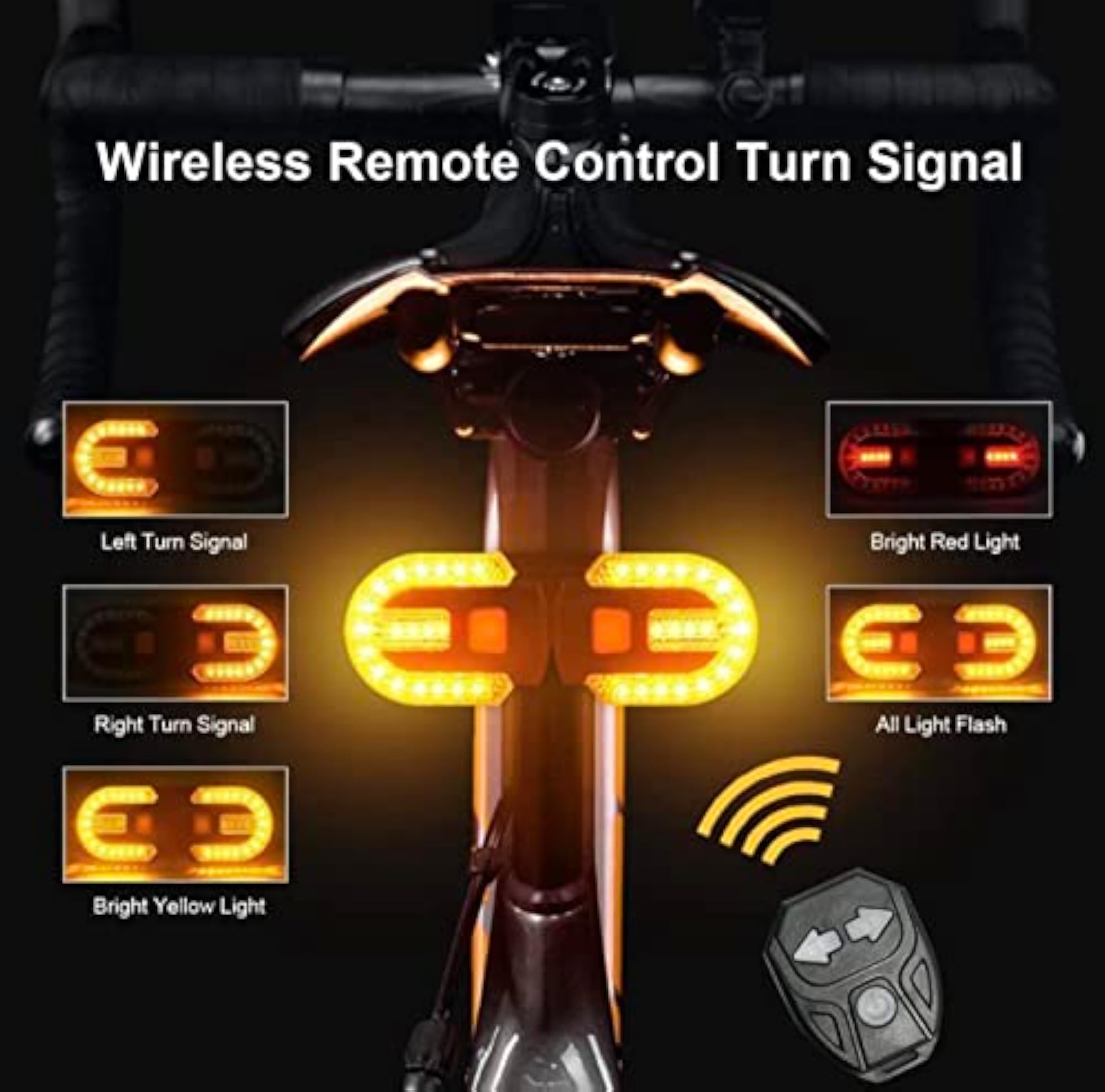 Bicycle Turn Signals with Wireless Remote Control