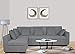 Adorn India Rio Decent L Shape 6 Seater Corner Sofa Set Left Side Handle (Grey) (3 Year Warranty)