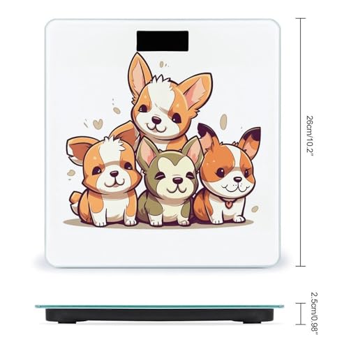 Báscula digital de baño con diseño Corgi y vidrio templado miniatura 2